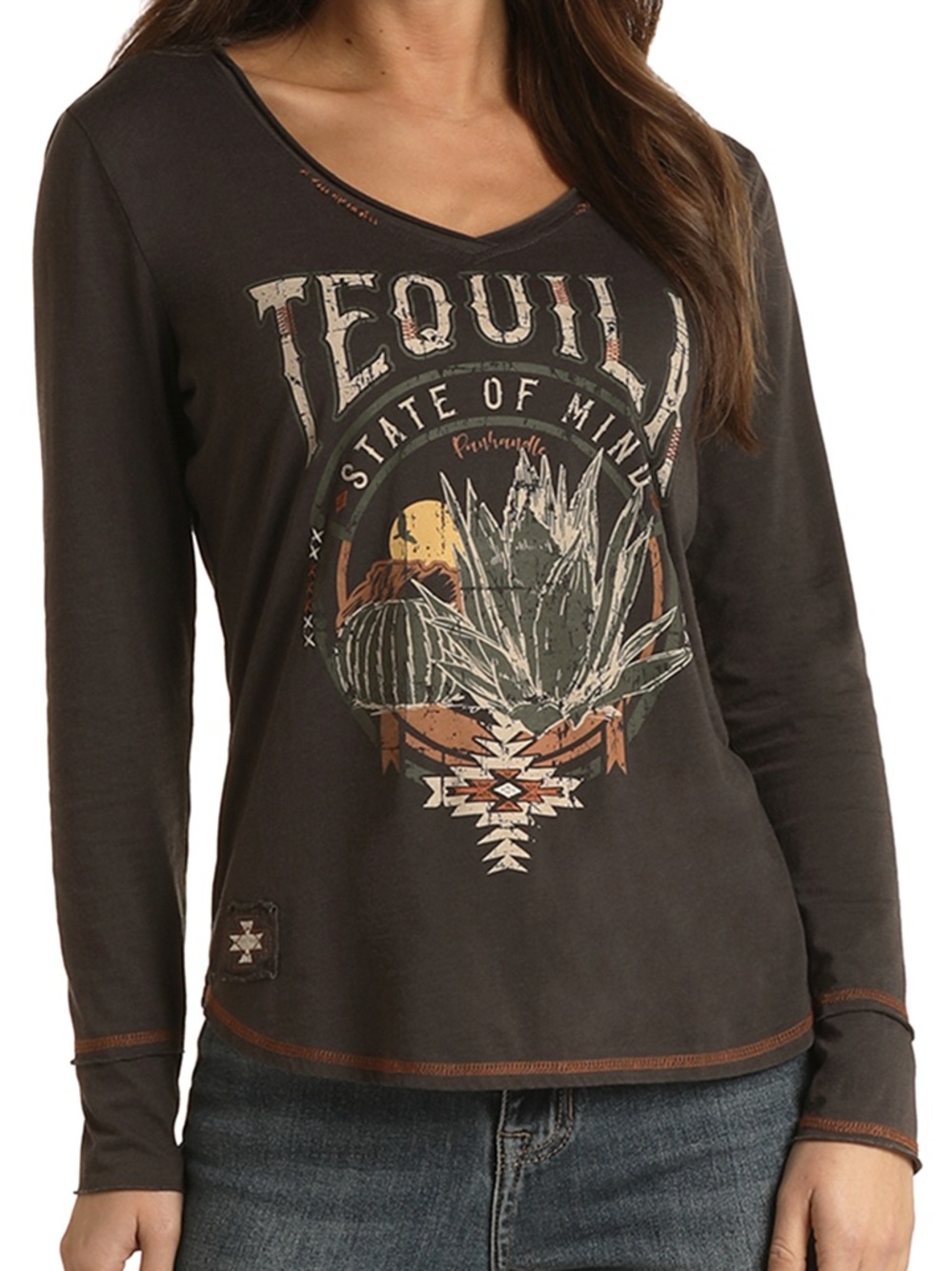 Panhandle western Graphic long sleeve T-Shirt, womans size large